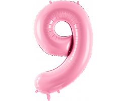 PartyDeco Foliový balón číslo 9, 86cm pink