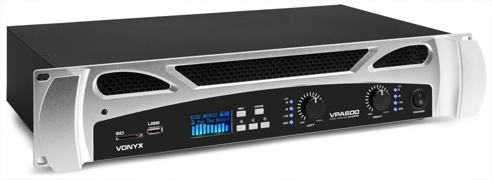 Vonyx VPA600 PA Amplifier 2X 300W Media Player With BT