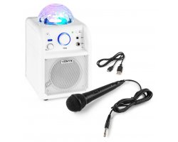 Vonyx SBS50W bílý BT karaoke reproduktor s LED Ball bílý