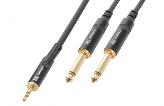 Power Dynamics CX86-6 Cable 3.5 Stereo-2X6.3 Mono 6.0M HQ
