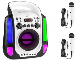 Fenton SBS30W karaoke systém s CD a 2ks bílých mikrofonů