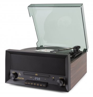 Fenton RP135W Retro gramofon s reproduktorem, CD přehrávačem a bluetooth