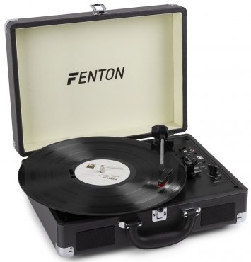 Fenton RP115C Retro gramofon s reproduktory a Bluetooth, černý