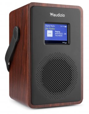 Audizio Modena Přenosné rádio DAB s baterií, tmavé dřevo