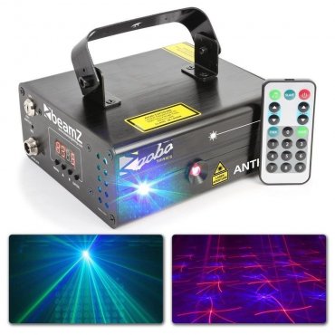 BeamZ Anthe II Dvojitý Laser 600MW RGB Gobo DMX IRC