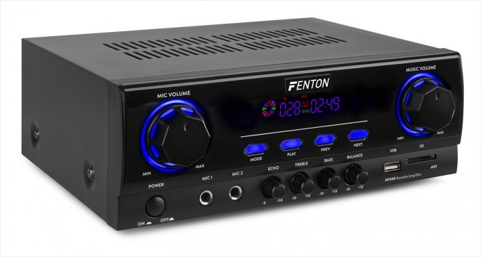 Fenton AV440 Karaoke hifi zesilovač 2x200W s USB, SD a bluetooth