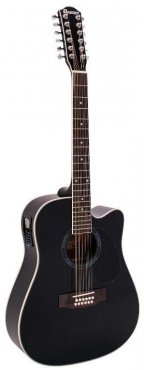 Dimavery DR-612 Western guitar 12-string, black