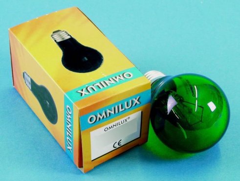 Omnilux 230V/25W E27 A19, zelená